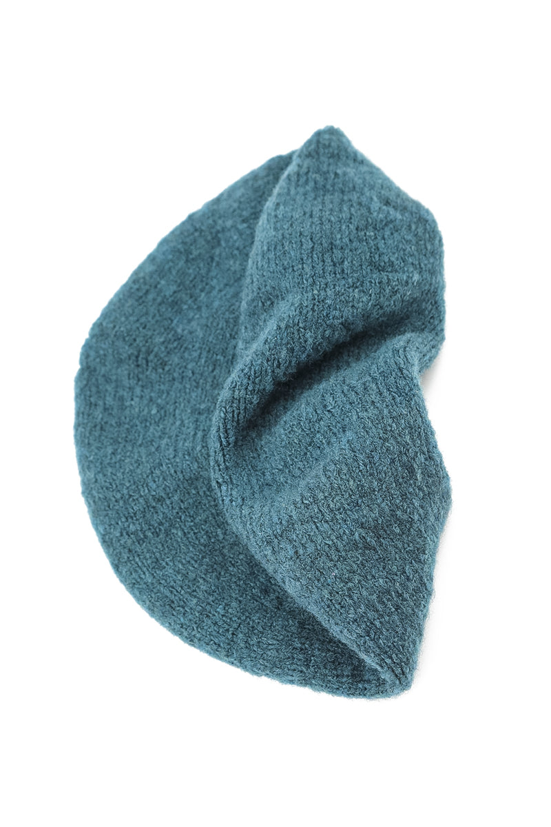 Teal Knitted Wool Beret 5