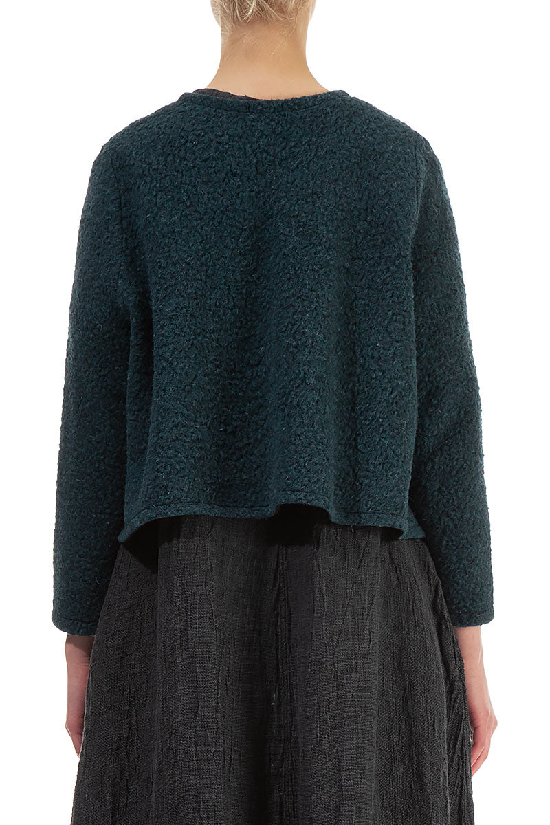 Plush Wool Teal Cotton Jumper 2