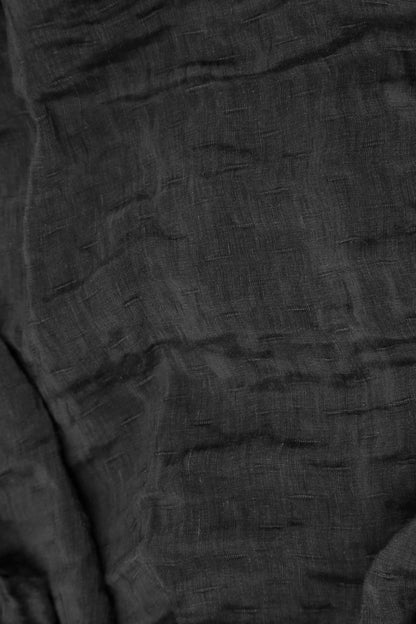 Textured Black Silk Linen Skirt 4