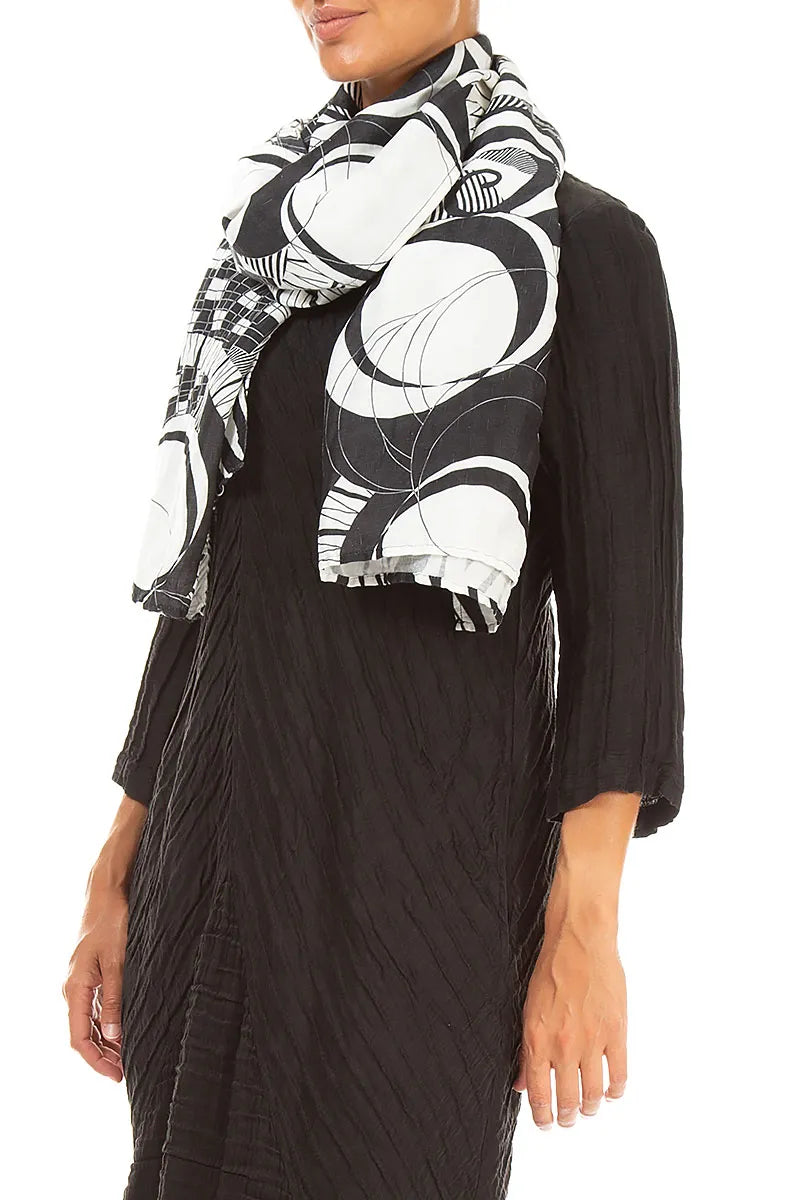 Textured Orbit Silk Linen Scarf 3