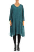Textured Teal Silk Rayon Dress 1