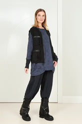 Three Pockets Black Wool Gilet 7