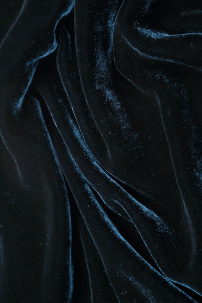 Tie Strap Navy Silk Velvet Jumpsuit 6