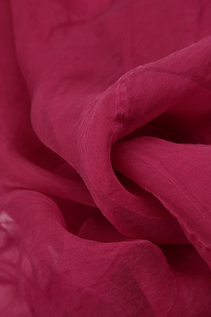 Jacke aus fuchsiafarbenem Seidenchiffon zum Binden