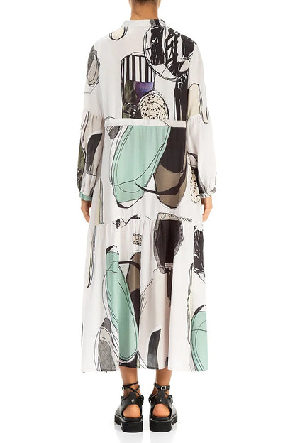 Tie Up Tumbled Stone Silk Bamboo Dress 2