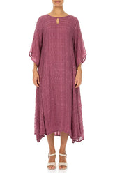 Tiered Antique Ruby Light Silk Dress 1