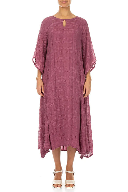 Tiered Antique Ruby Light Silk Dress 1