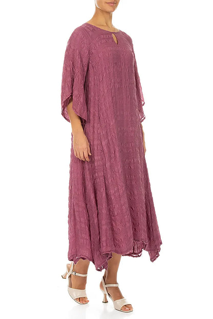 Tiered Antique Ruby Light Silk Dress 3