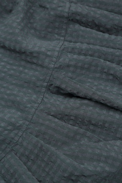 Tiered Graphite Textured Silk Dress