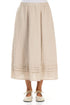 Tiered Hem Beige Linen Skirt 1