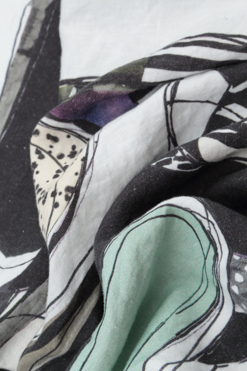 Tiered Hem Tumbled Stone Linen Skirt 5