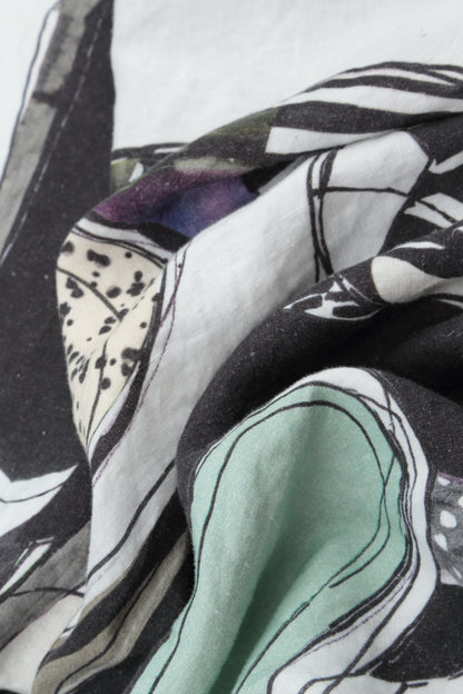 Tiered Hem Tumbled Stone Linen Skirt 5