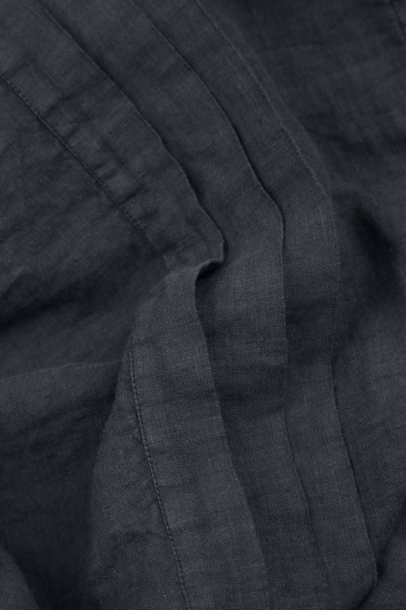 Tiered Hem Graphite Linen Skirt 5