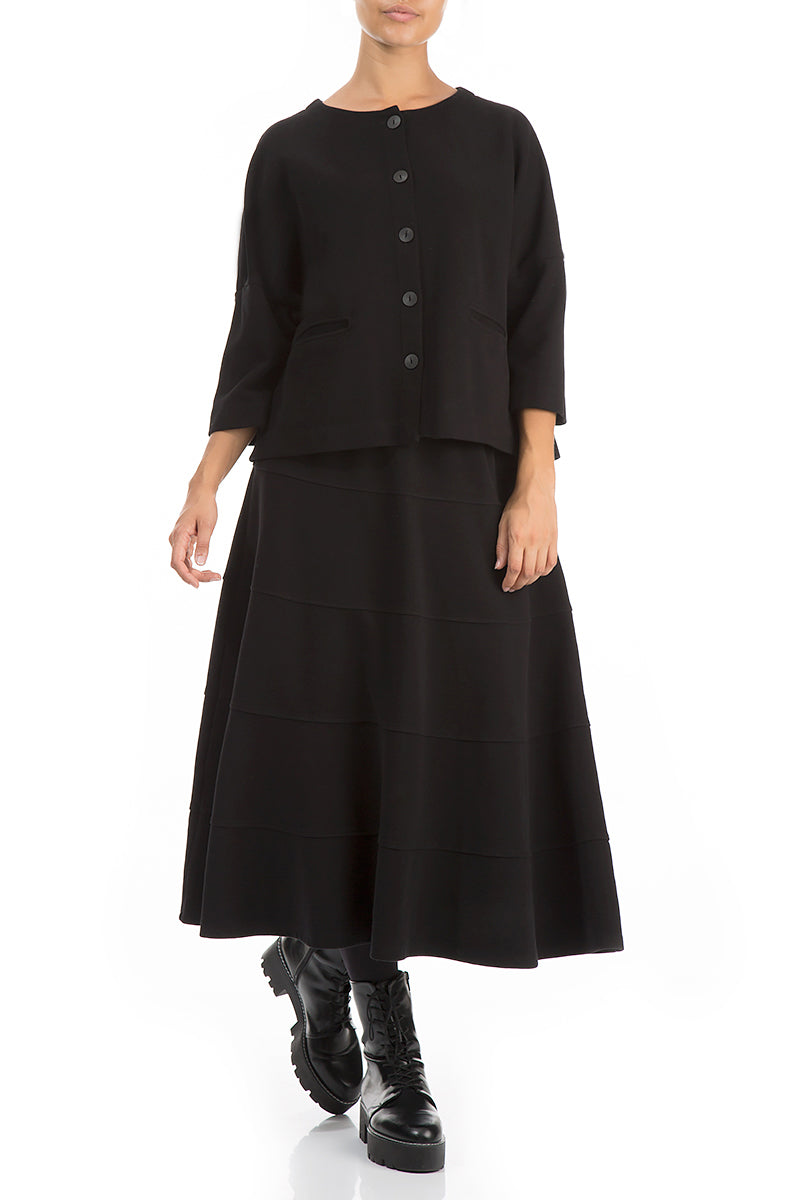 Trapeze Black Cotton Jersey Jacket 5