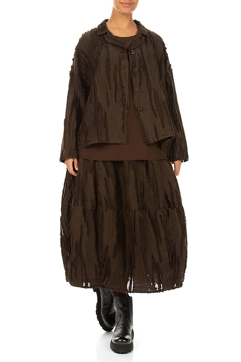 Truffle Brown Fray Weave Jacket 4