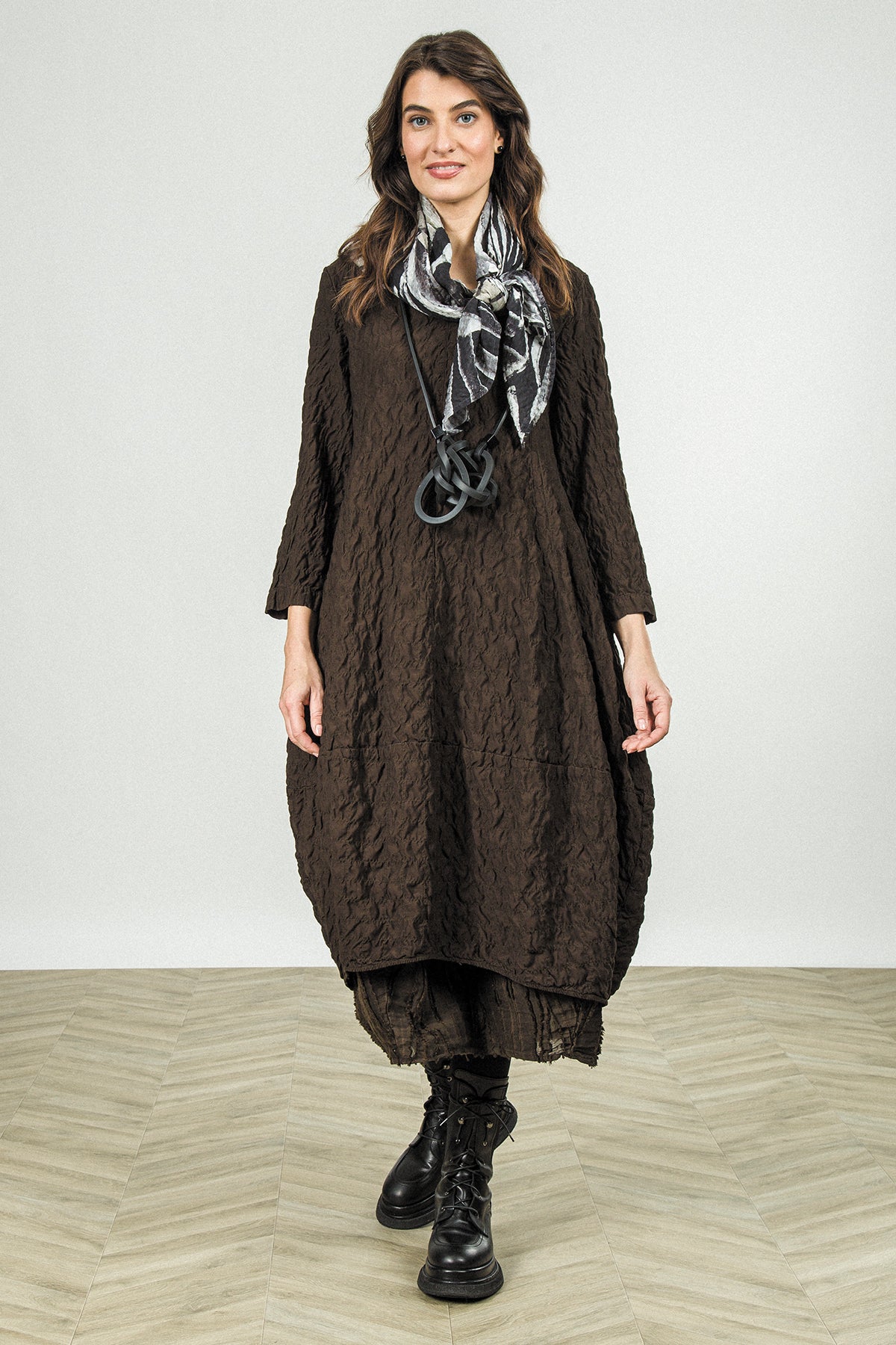 Truffle Brown Fray Weave Skirt