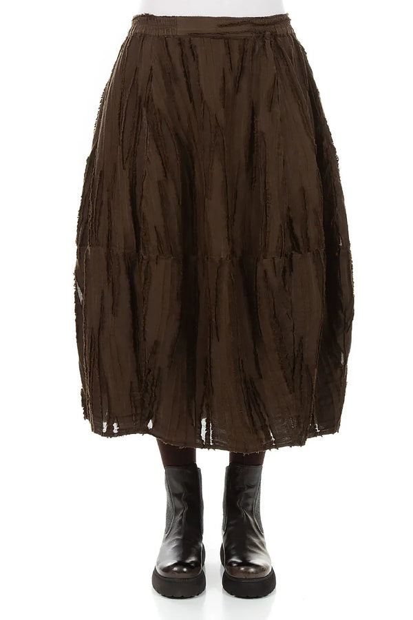 Truffle Brown Fray Weave Skirt