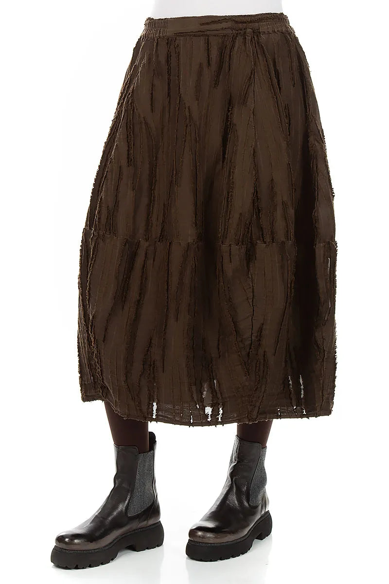 Truffle Brown Fray Weave Skirt 3
