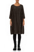 Truffle Brown Mélange Linen Smock Dress 1