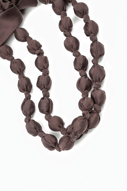 Truffle Brown Silk Fine Bead Necklace 6