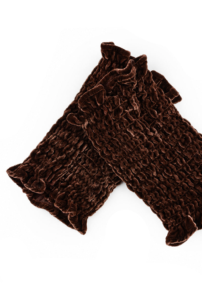 Truffle Brown Silk Velvet Wristlets 5