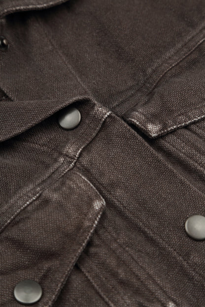 Truffle Off-Dye Linen Trucker Jacket 6