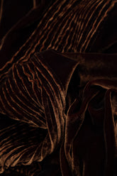 Tuck Front Aged Copper Silk Velvet Blouse 5