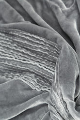 Tuck Front Silver Silk Velvet Blouse 5