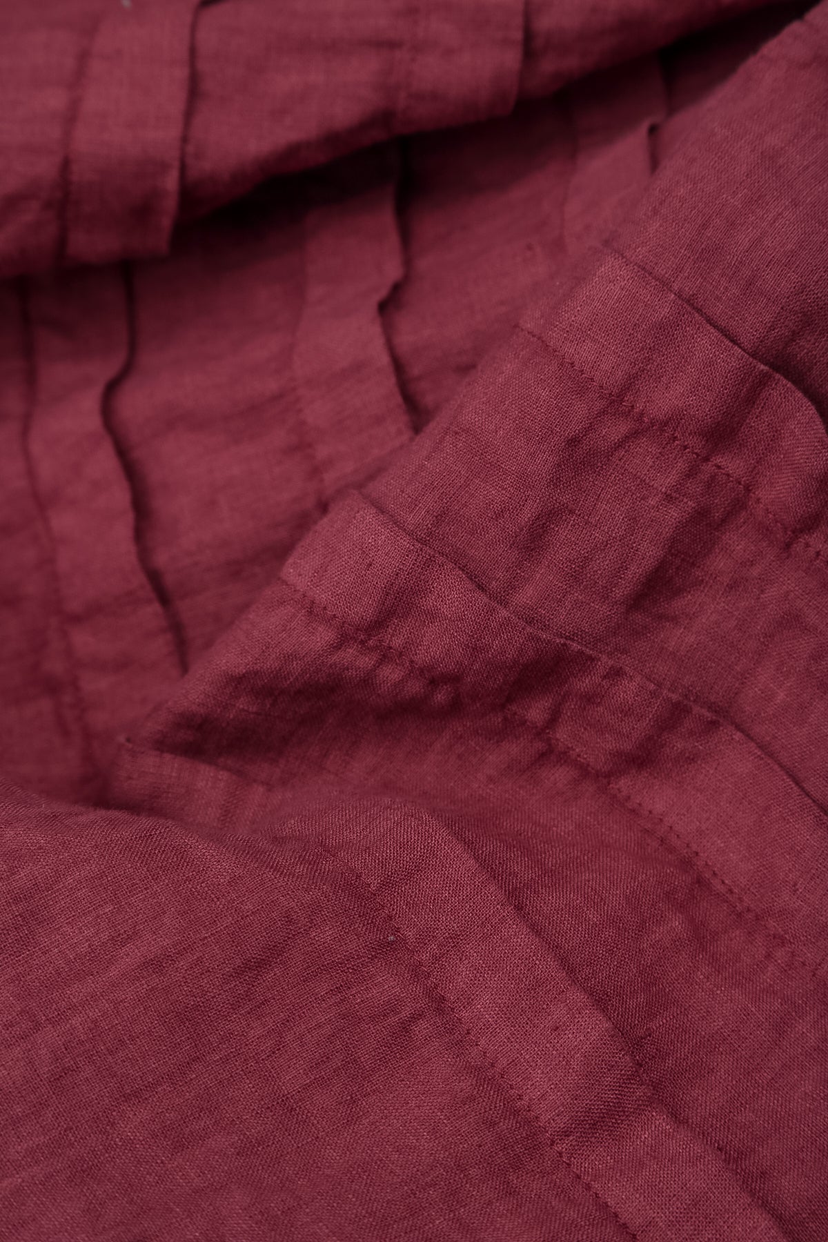 Tucks Decorated Antique Ruby Linen Dress 8