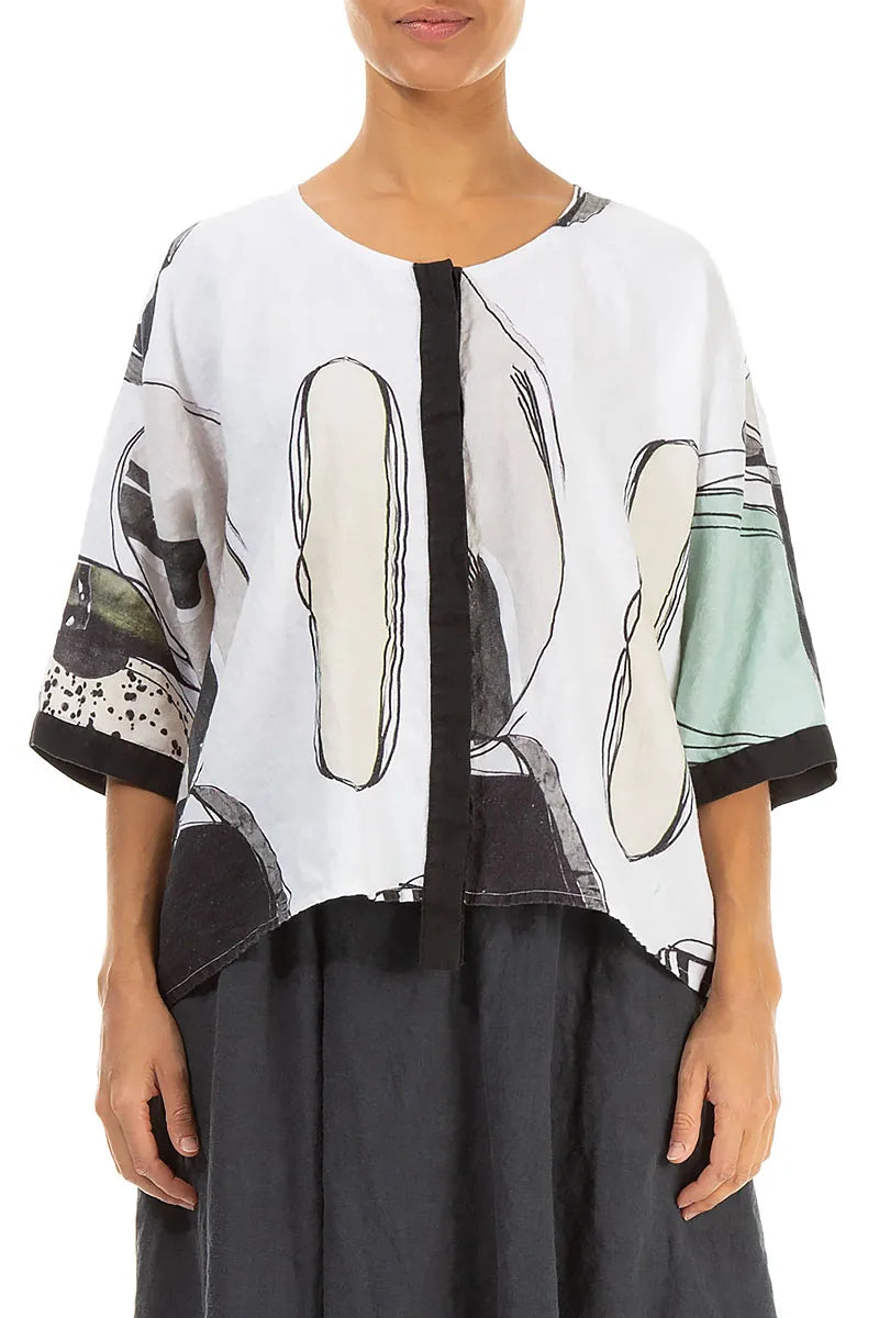 Tumbled Stone Centre Placket Linen Jacket 1