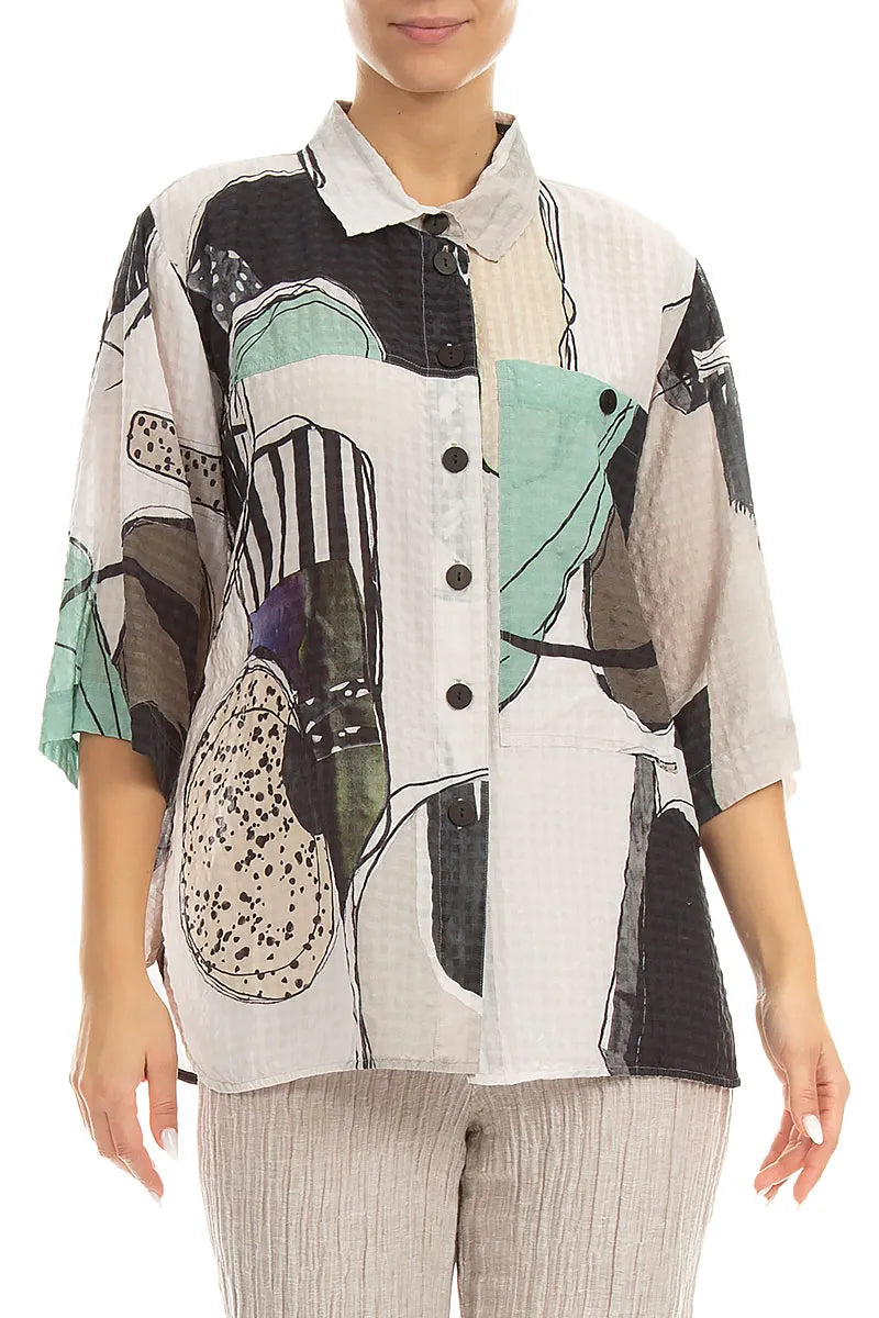 Tumbled Stone Textured Silk Shirt 3