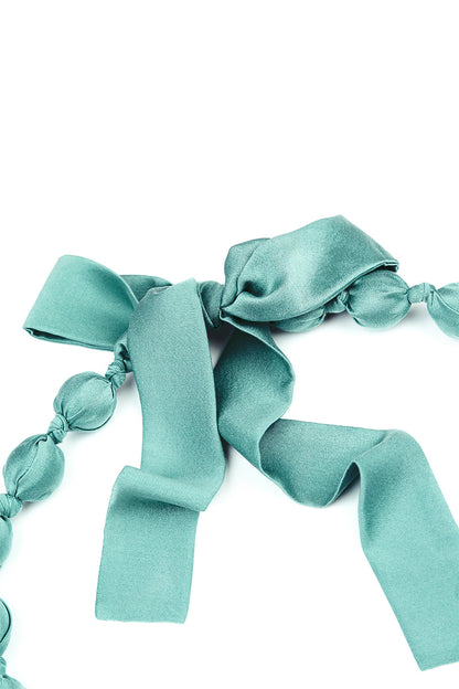 Turquoise Silk Bead Necklace 6