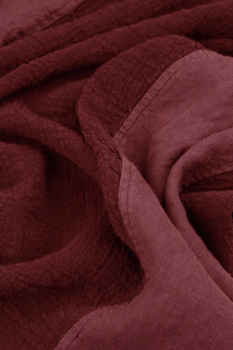 Vertical Line Antique Ruby Linen Jacket