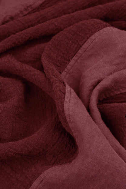 Vertical Line Antique Ruby Linen Jacket