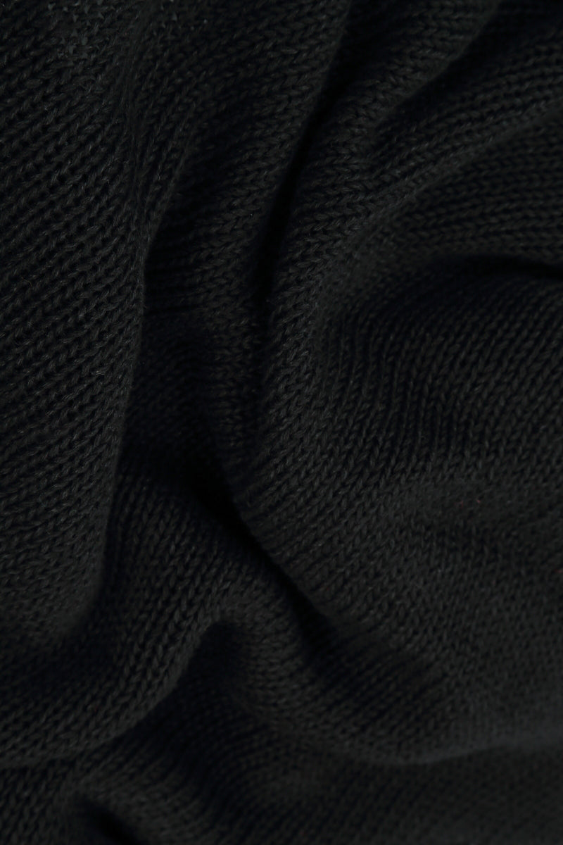 Two Pockets Black Linen Jumper 5