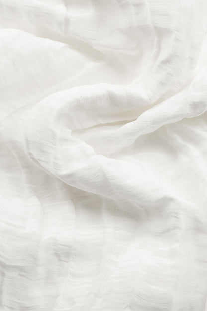 Two Pockets Crinkled White Silk Linen Tunic 5