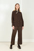 Two Pockets Forest Brown Bubble Silk Shirt 6