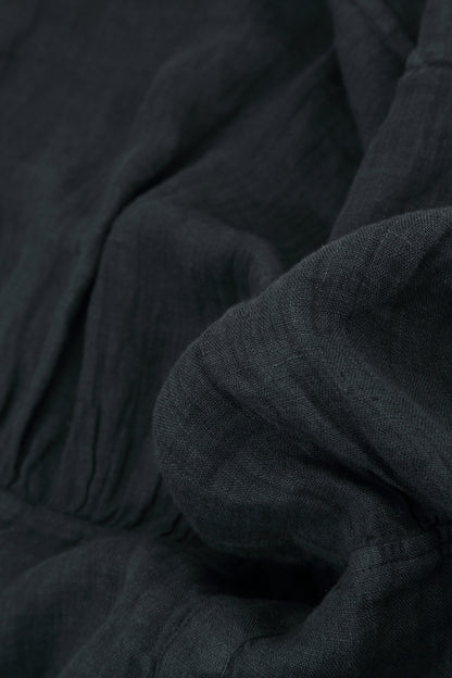 Two Pockets Graphite Gauze Linen Tunic 5