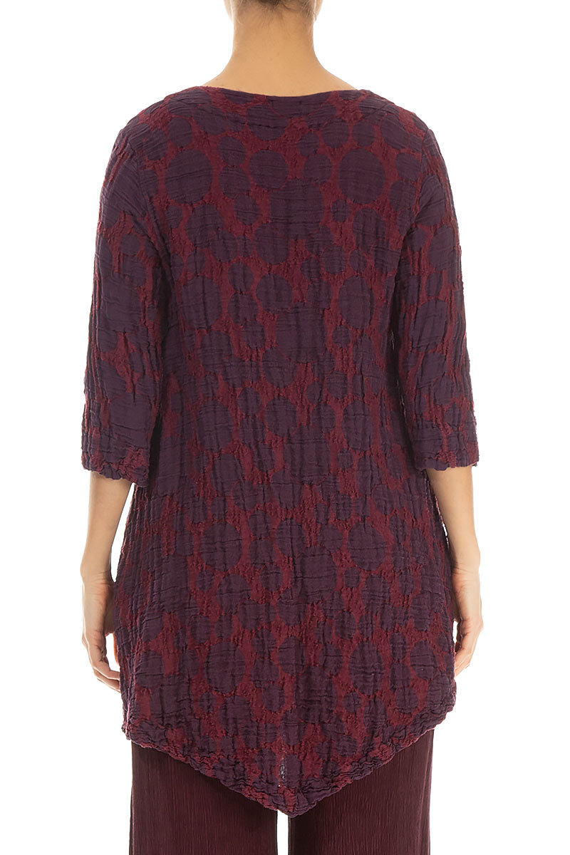 Two Pockets Merlot Circle Silk Linen Tunic 2
