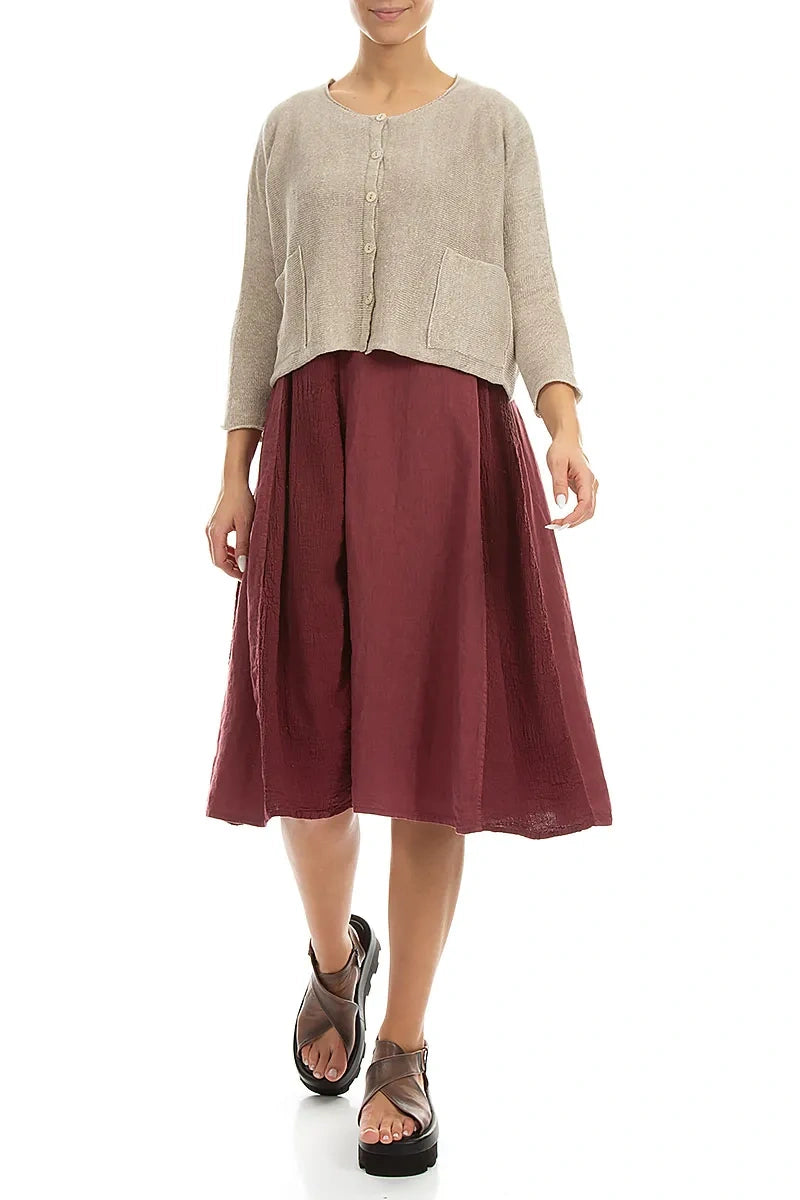 Two Pockets Natural Linen Cardigan 5