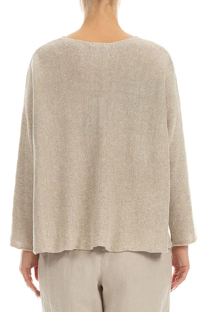 Two Pockets Natural Linen Cardigan