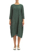 Two Pockets Sage Crinkled Silk Linen Dress 1
