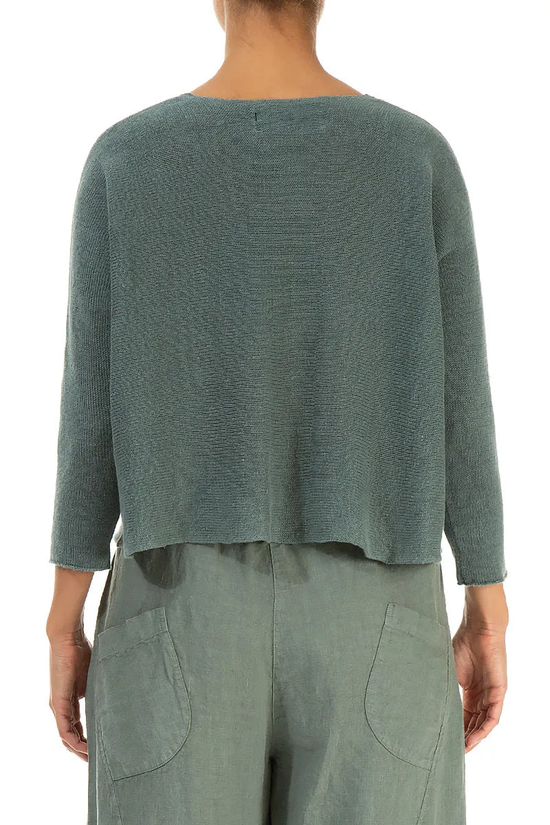 Two Pockets Sage Linen Cardigan