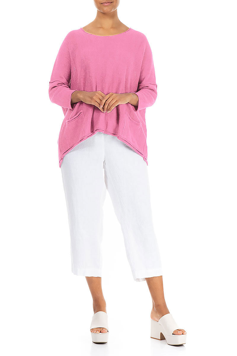 Two Pockets Taffy Pink Linen Jumper 4