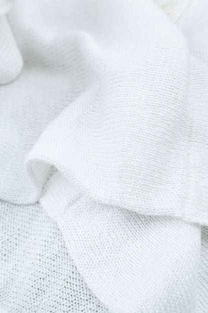 Two Pockets White Linen Jumper 5