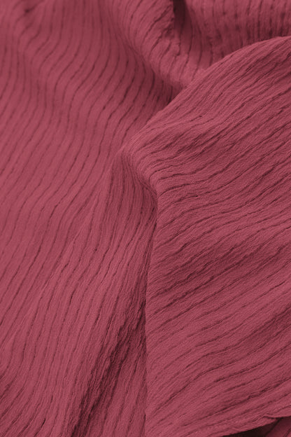 V-Neck Antique Ruby Stripy Silk Viscose Blouse 5