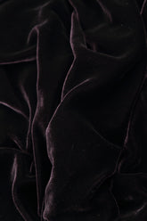 V-Neck Balloon Vintage Violet Silk Velvet Dress 5