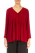 V-Neck Cherry Red Viscose Blouse 1