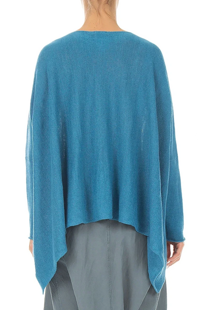 V-Neck Denim Linen Jumper