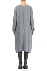 V-Neck Grey Wool Dress 2